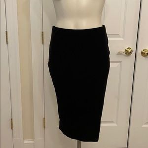 Black Velvet midi pencil skirt